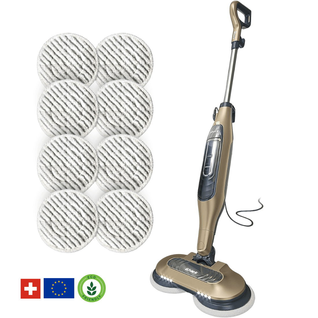 Shark® Dampf- & Scheuermopp – All-in-One mit LED, XL-Tank & 8 Pads