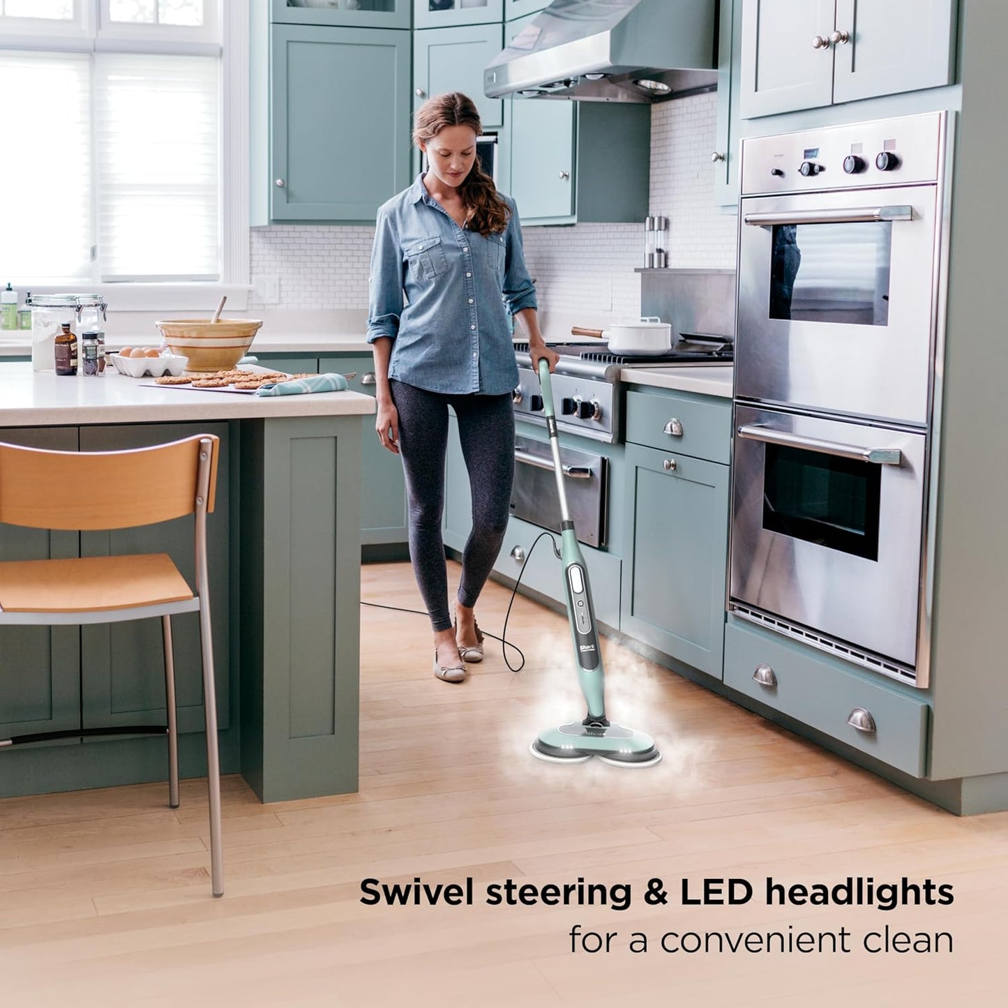 Shark® Dampf- & Scheuermopp – All-in-One mit LED, XL-Tank & 8 Pads